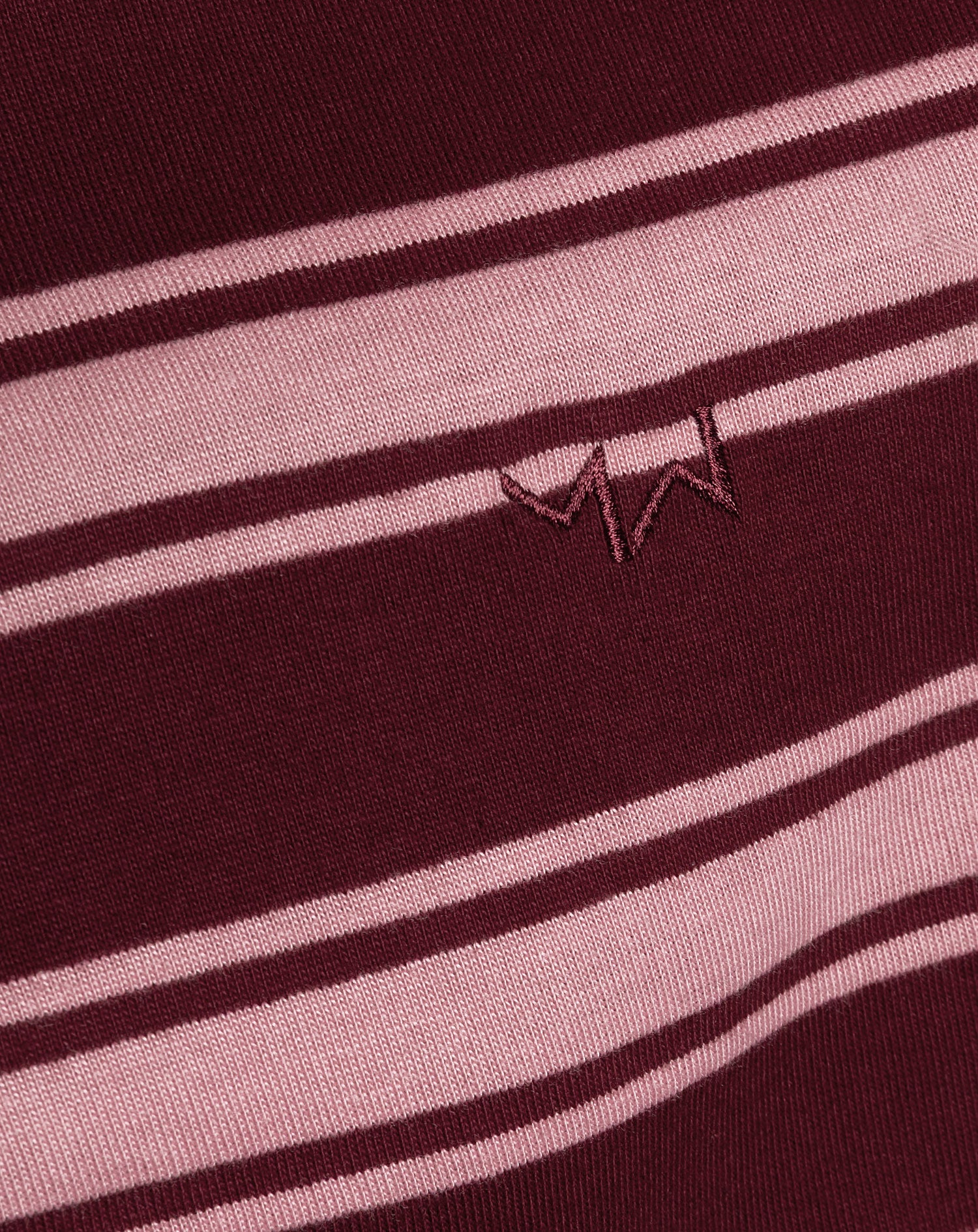 NELINE STRIPED SHORT SLEEVE CROPPED TEE BURGUNDY