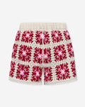 FLOWER CROCHET SHORTS ROZE
