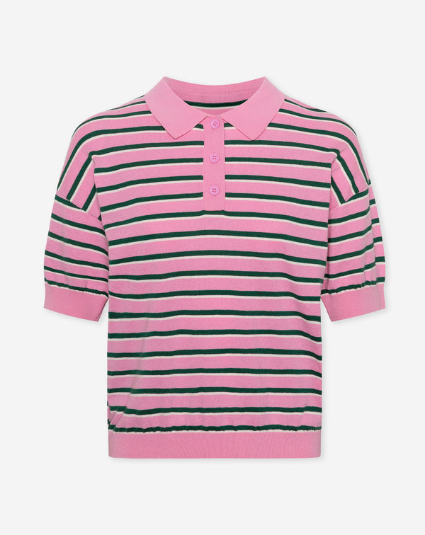 SOLANGE STRIPED POLO ROZE