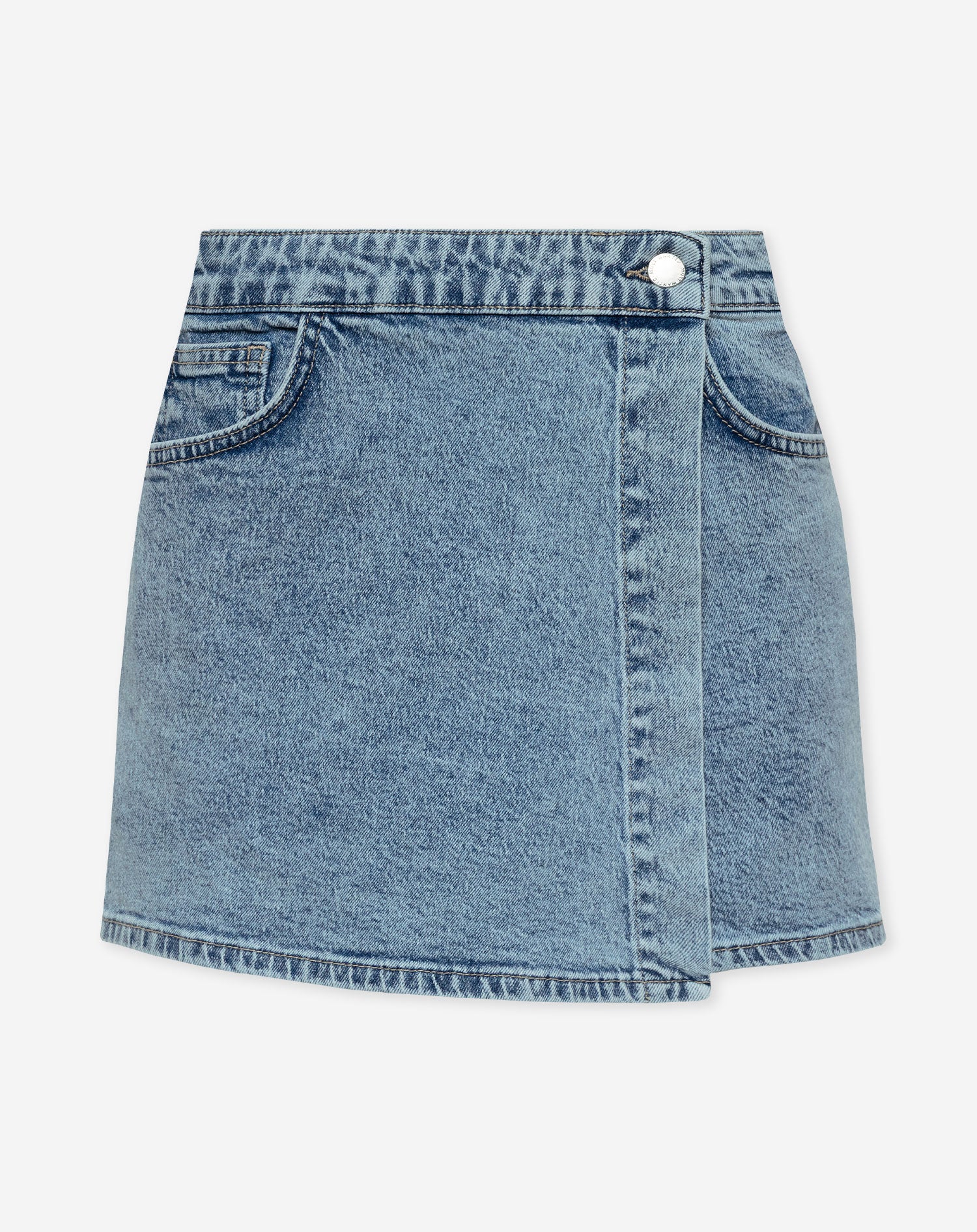 REYA DENIM SKORT MID BLAUW