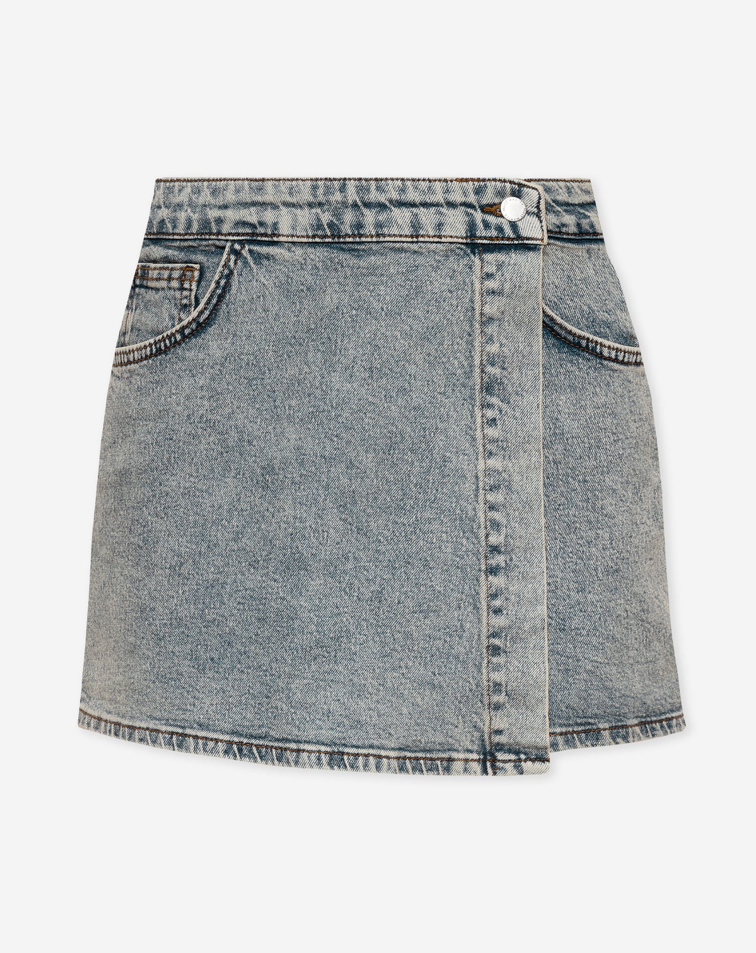 REYA DENIM SKORT VINTAGE BLAUW