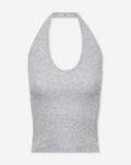 HALTER RIB TOP GRIJS MELANGE