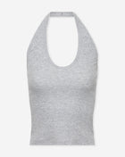 HALTER RIB TOP GRIJS MELANGE
