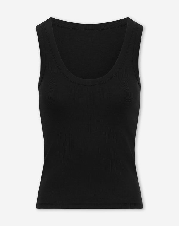 PAM RIB SINGLET ZWART