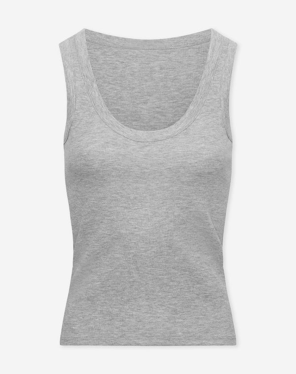 PAM RIB SINGLET GRIJS MELANGE