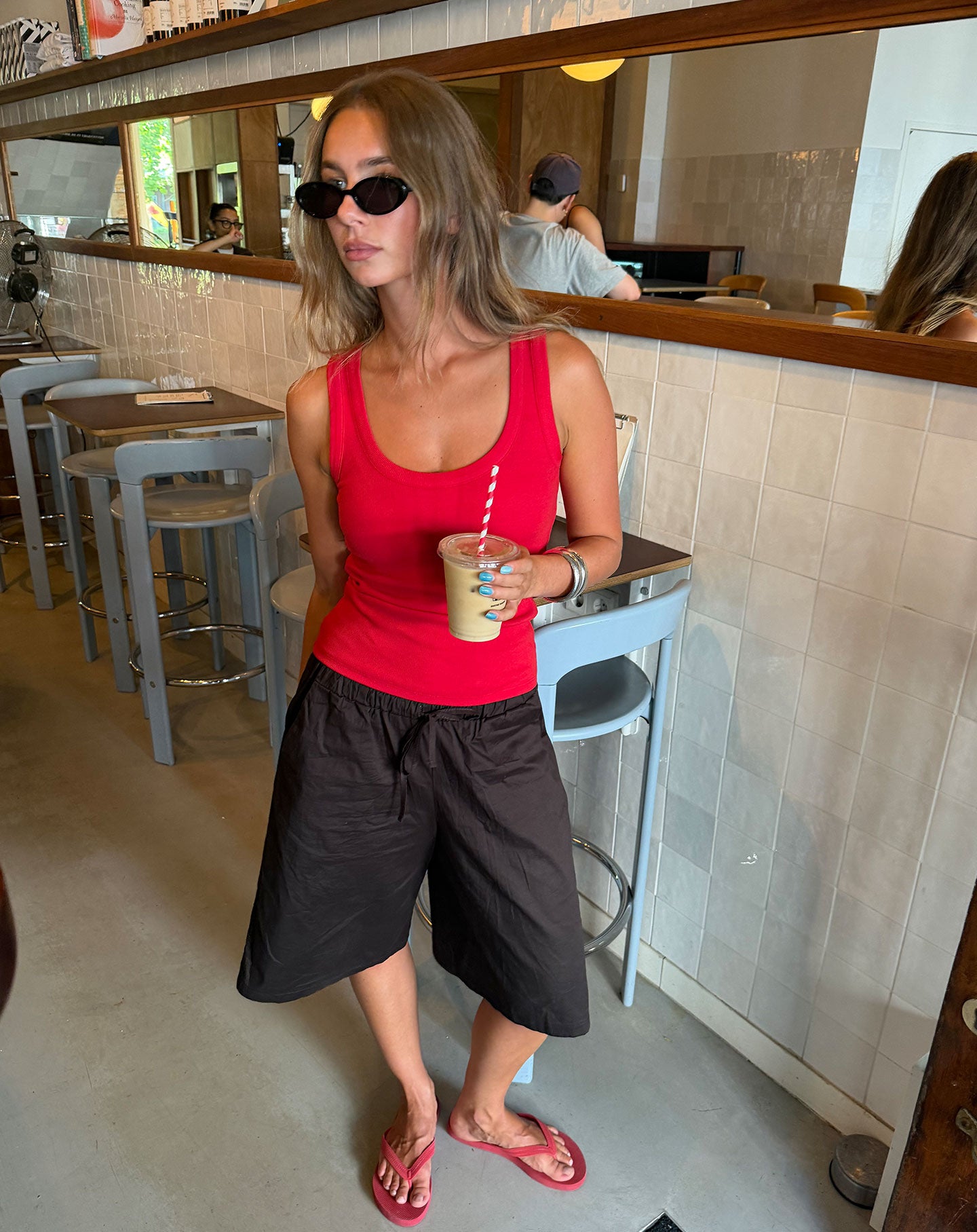 PAM RIB SINGLET ROOD