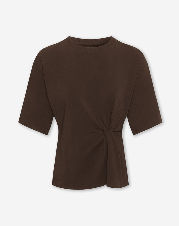 KNOTTED DETAIL SHORT SLEEVE TOP BRUIN