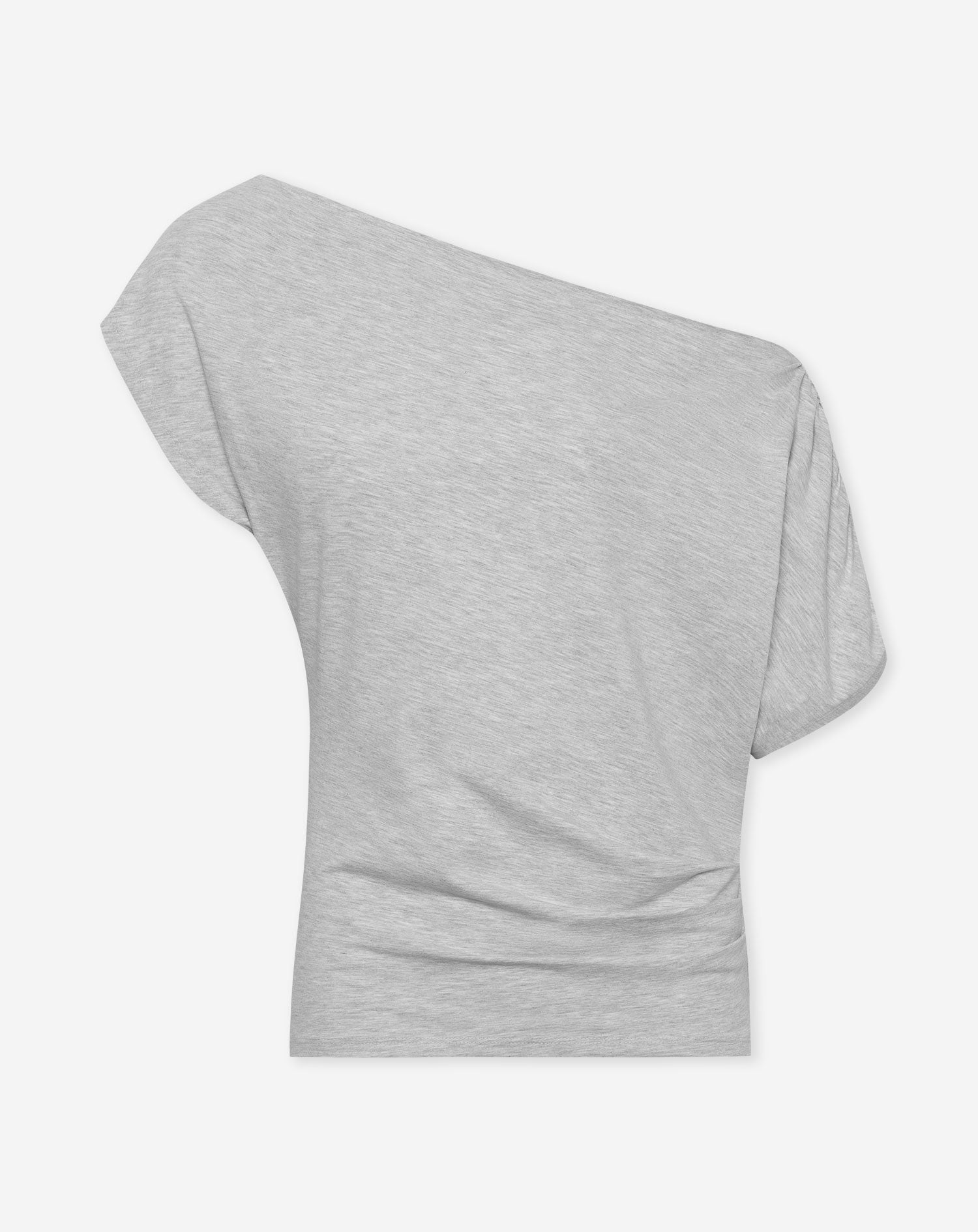 OFF SHOULDER PLEAT TOP GRIJS MELANGE