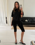 LACE RUFFLE OVERSIZED TEE ZWART