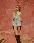 COMFORT MOM DENIM SHORT LICHTBLAUW