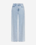 PATCHWORK WIDE LEG JEANS LICHTBLAUW
