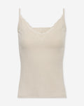 RIB LACE TAPE SINGLET BEIGE