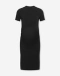 BASIC SHORT SLEEVE FITTED DRESS MATERNITY ZWART