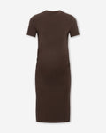 BASIC SHORT SLEEVE FITTED DRESS MATERNITY BRUIN