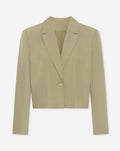 SELLAH CROPPED BLAZER PIN STRIPE OLIJFGROEN