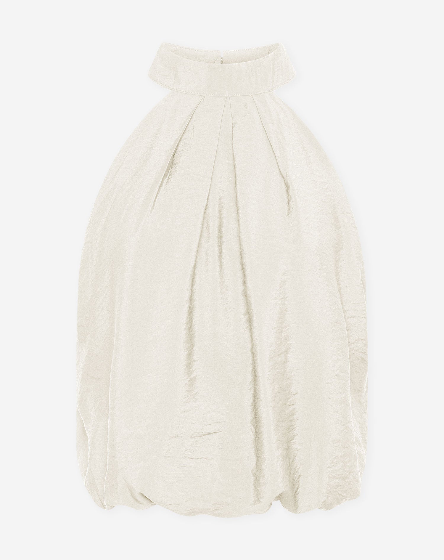 LUX BUBBLE HEM HALTER TOP CRÈME