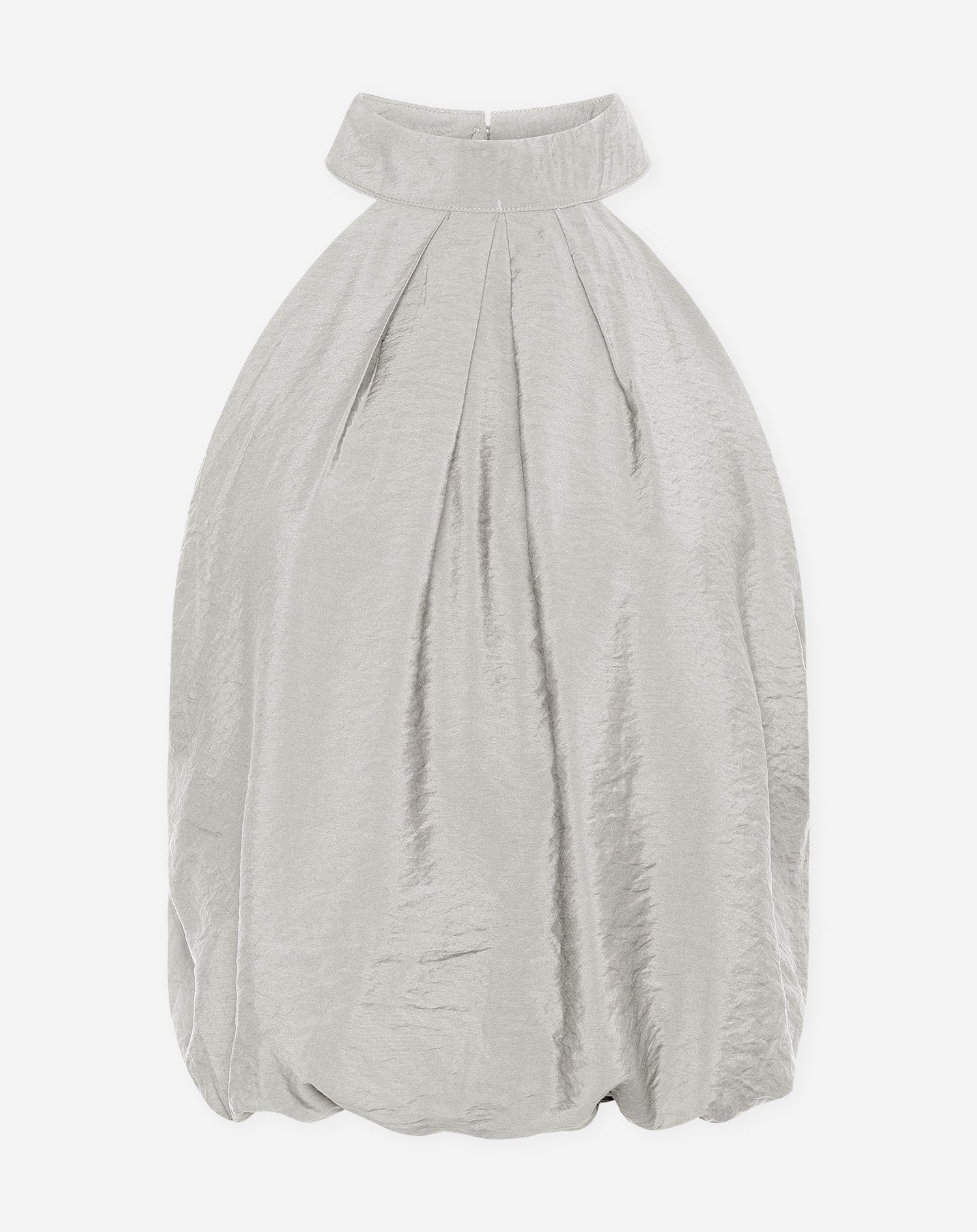 LUX BUBBLE HEM HALTER TOP GRIJS