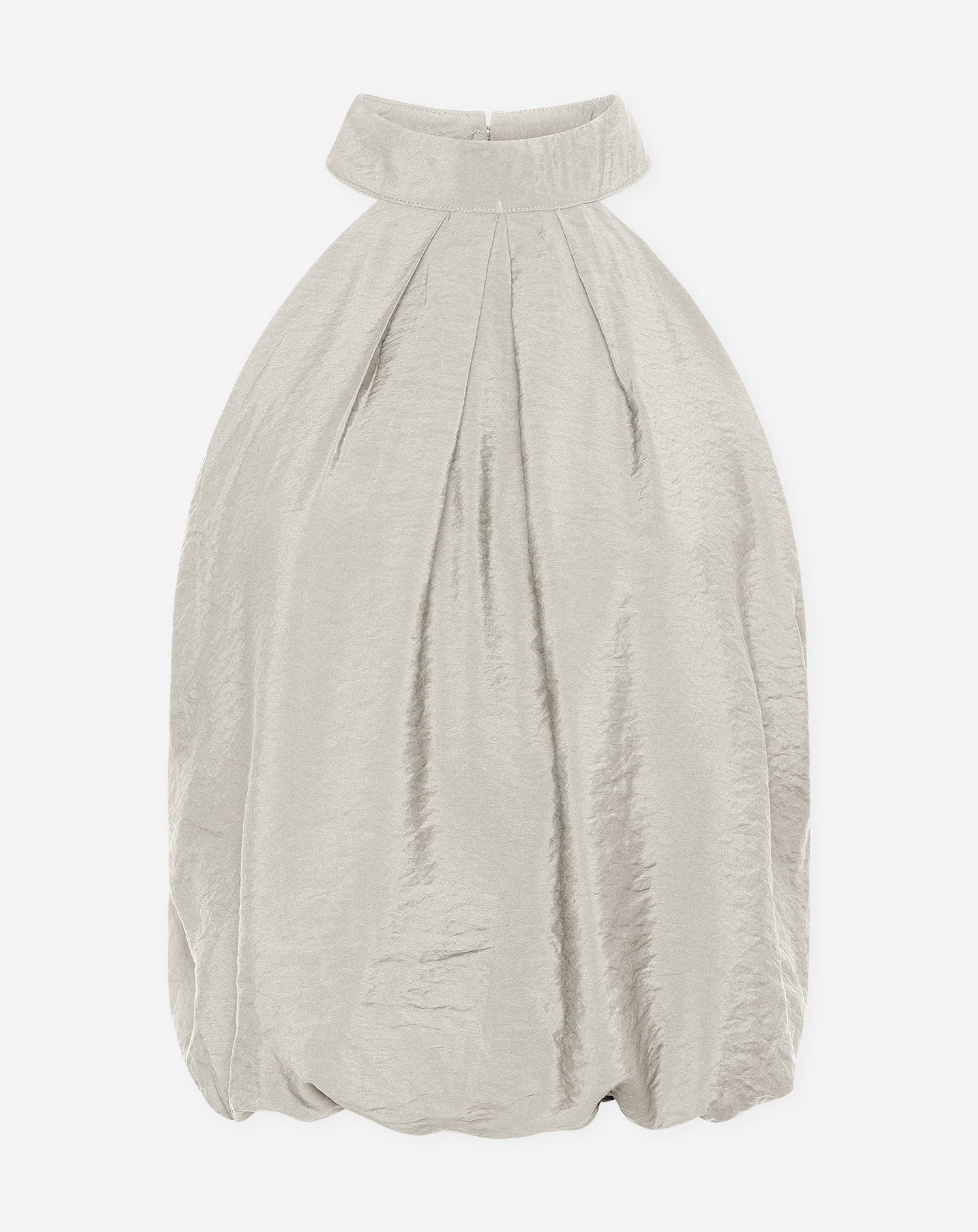 LUX BUBBLE HEM HALTER TOP GRIJS