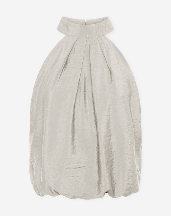 LUX BUBBLE HEM HALTER TOP GRIJS