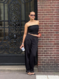 GIA TWISTED LEG PANTS ZWART