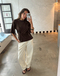 GIA TWISTED LEG PANTS CRÈME