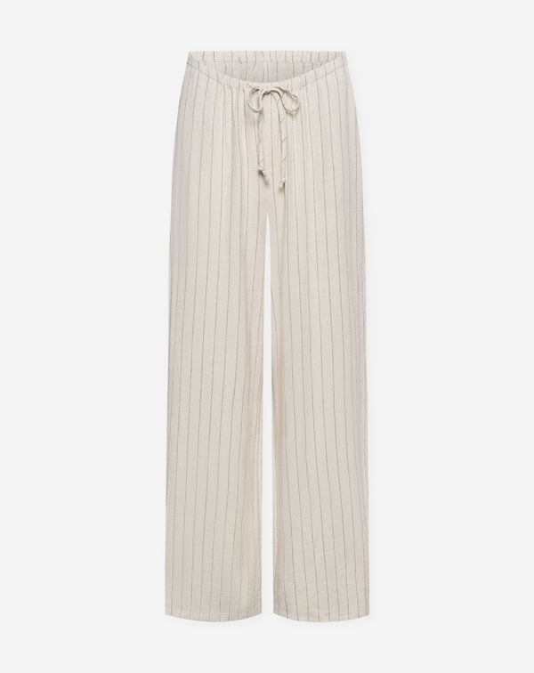 RHODE LINEN PULL ON PANTS MATERNITY PIN STRIPE BEIGE