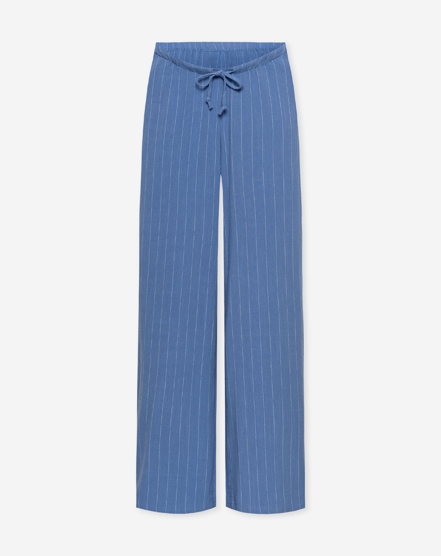 RHODE LINEN PULL ON PANTS MATERNITY PIN STRIPE BLUE