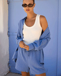 RHODE LINEN PULL ON SHORTS PIN STRIPE BLAUW