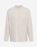 RHODE LINEN OVERSIZED BLOUSE PIN STRIPE BEIGE