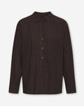 RHODE LINEN OVERSIZED BLOUSE PIN STRIPE BRUIN