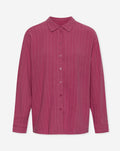 RHODE LINEN OVERSIZED BLOUSE PIN STRIPE CHERRY