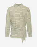 MAGGY SCARF BLOUSE CHECK GEEL