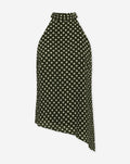 CODY A SYMMETRIC HALTER TOP DOT ARMY GREEN