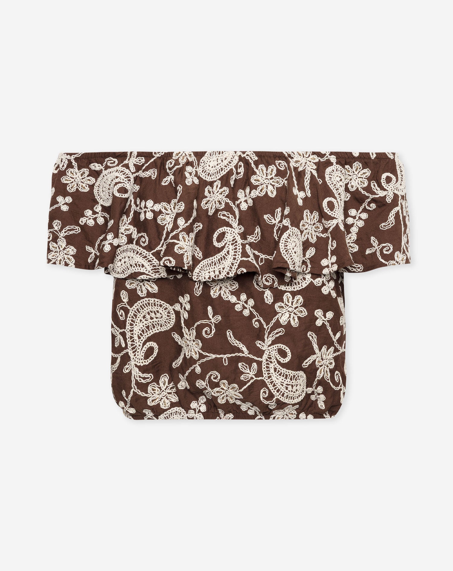 MENNA FLOWER EMBROIDERY TOP BRUIN