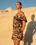 MENNA FLOWER EMBROIDERY TOP BRUIN