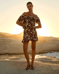MENNA FLOWER EMBROIDERY SKIRT BRUIN