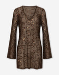 SEQUIN CROCHET DRESS BRUIN