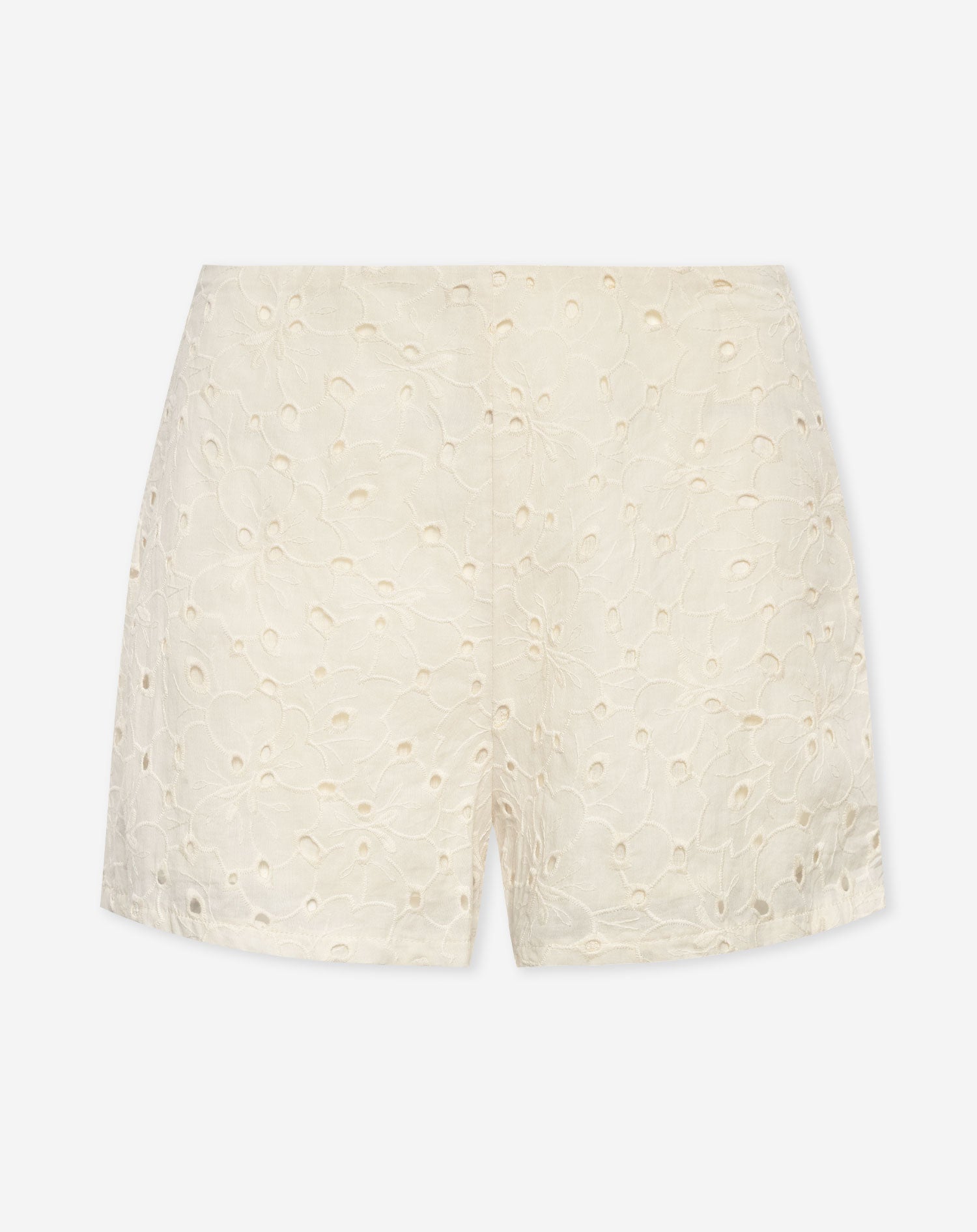 CHRISSY EMBROIDERY ANGLAISE SHORTS CREAM