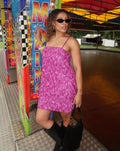 SEQUIN SINGLET DRESS FUCHSIA