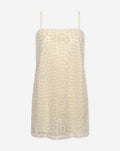 FLOWER EMBROIDERY SINGLET DRESS BEIGE