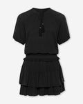 BECCA VISCOSE FRILL DRESS ZWART