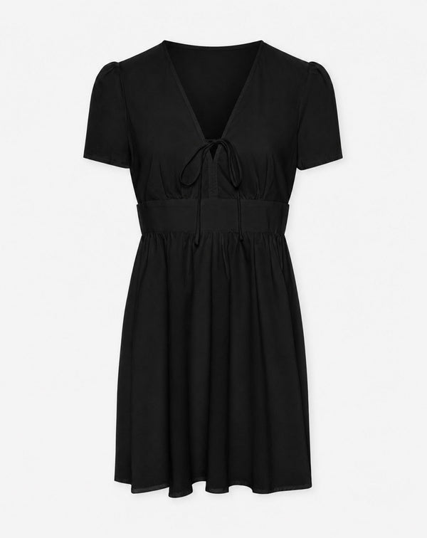 BESS POPLIN DRESS ZWART