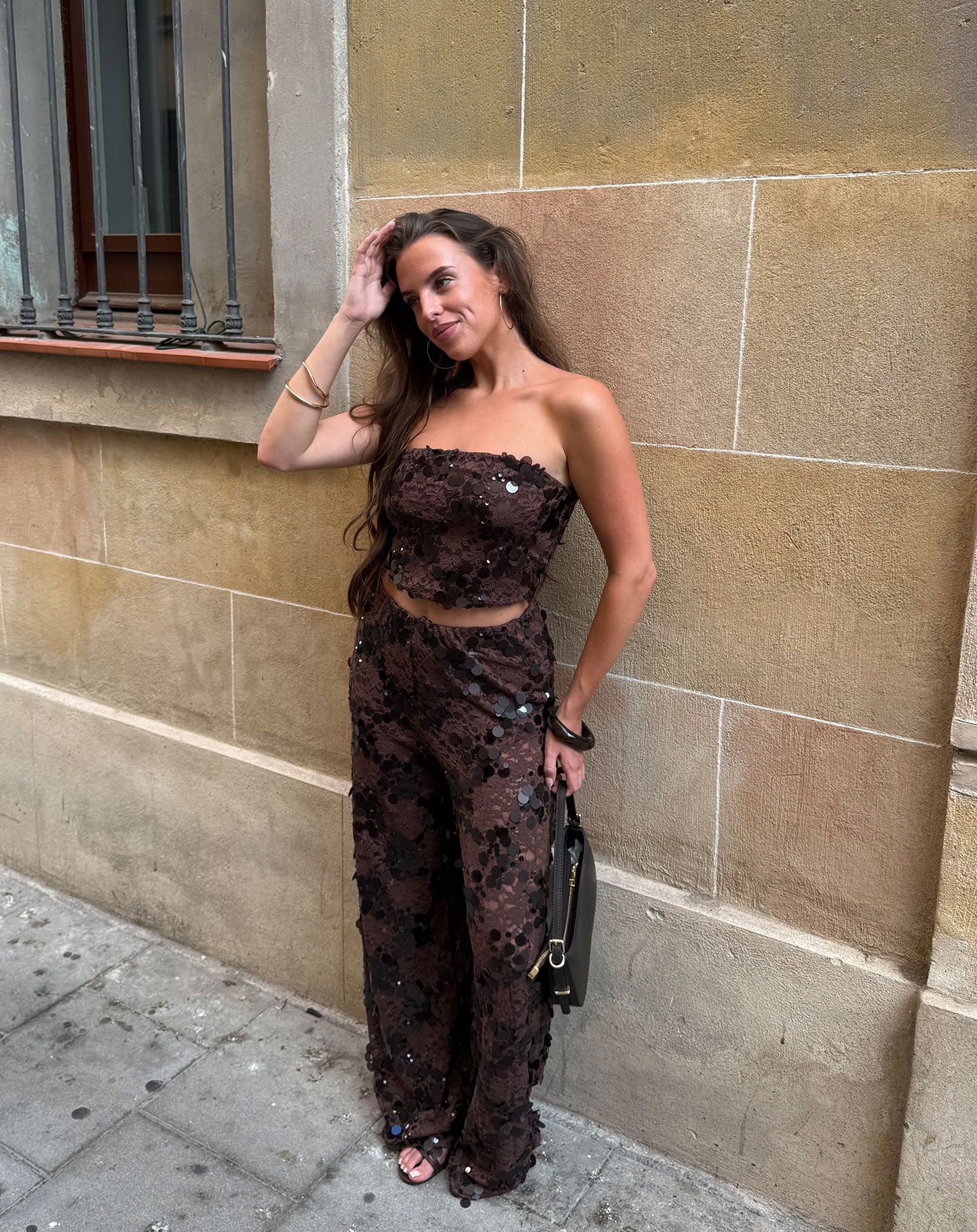 SEQUIN LACE PANTS BRUIN