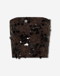SEQUIN LACE BANDEAU TOP BRUIN
