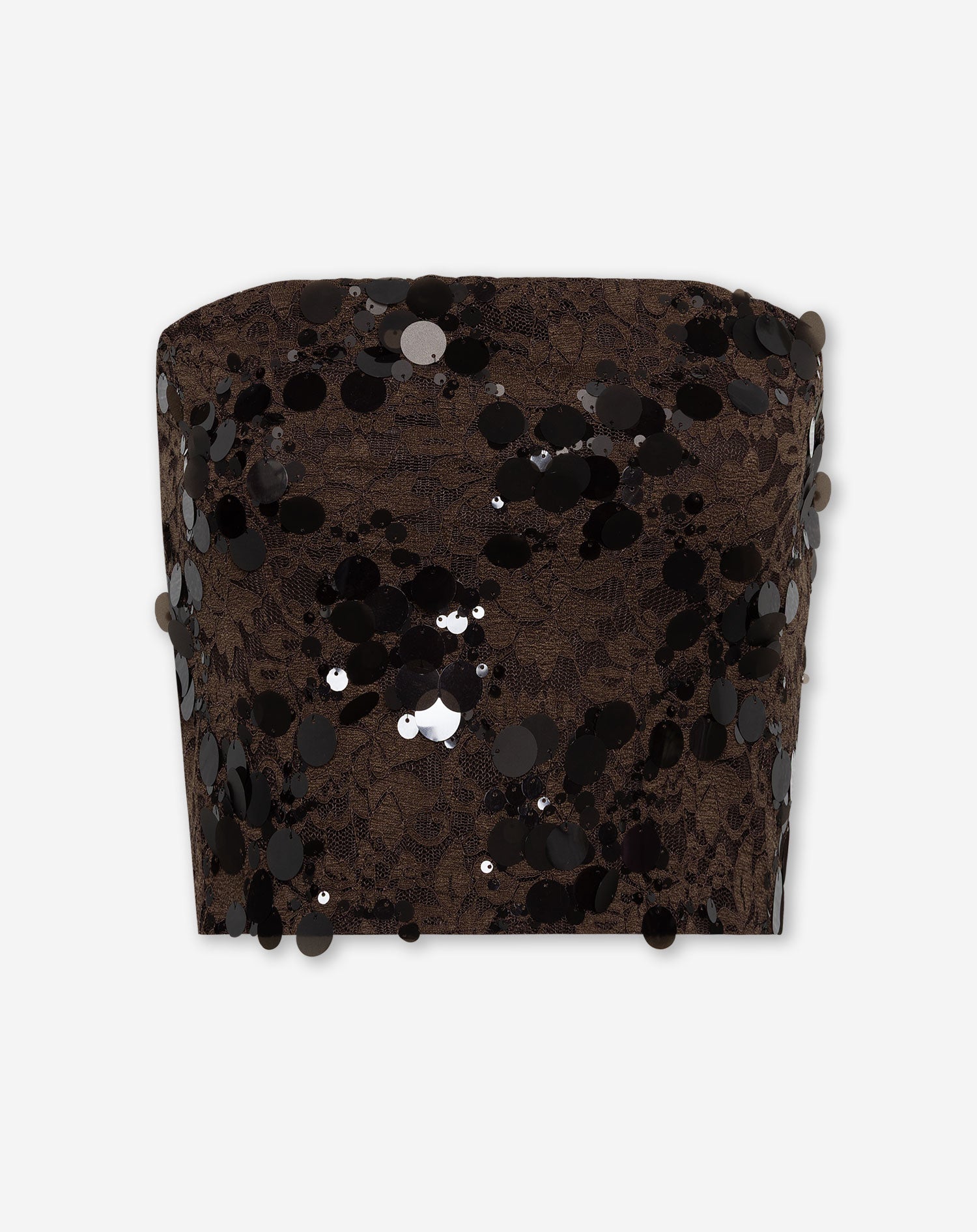 SEQUIN LACE BANDEAU TOP BRUIN