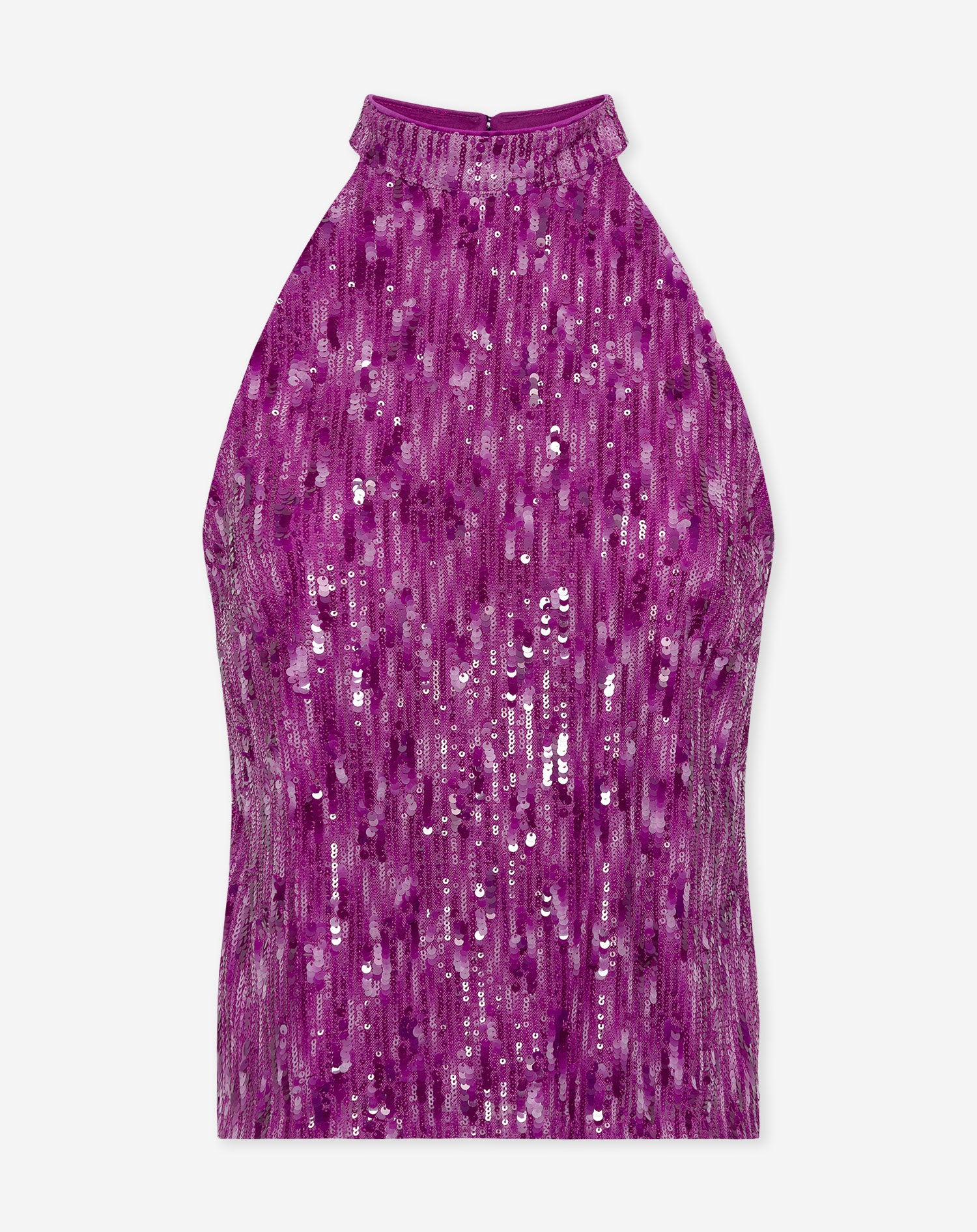 COLETTE SEQUINS HALTER TOP FUCHSIA