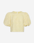 BETTY FLOWER JACQUARD PUFF SLEEVE TOP BOTERGEEL