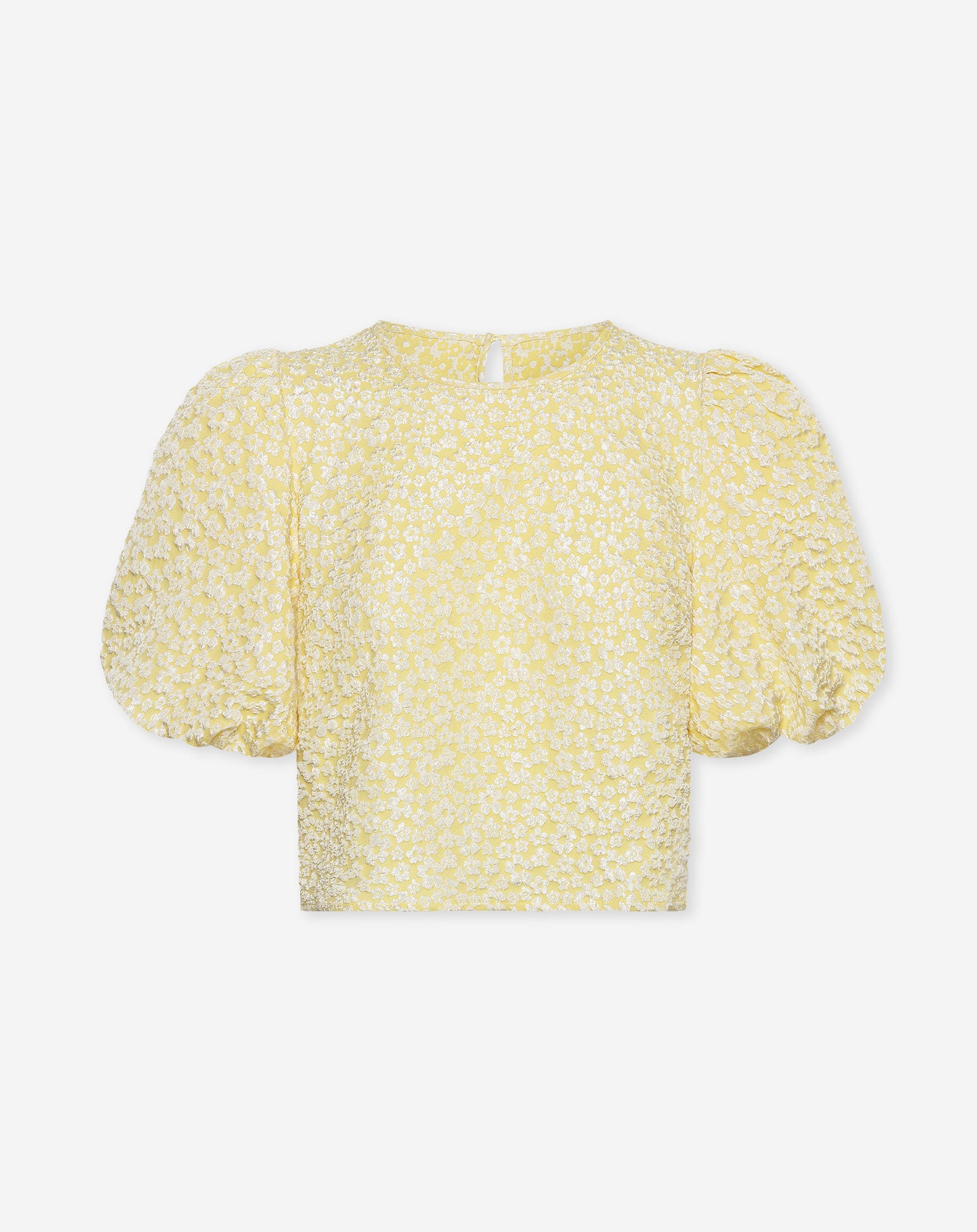 BETTY FLOWER JACQUARD PUFF SLEEVE TOP BOTERGEEL