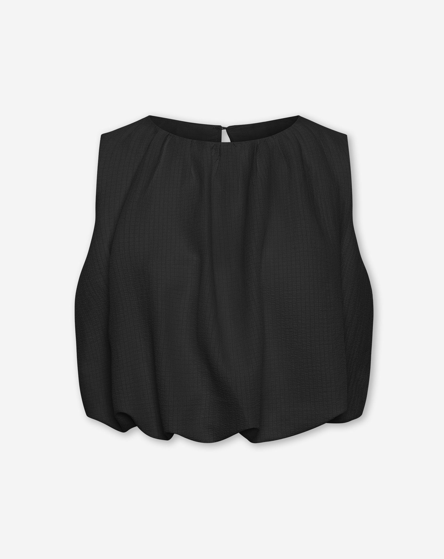 MIKA BUBBLE HEM TOP ZWART