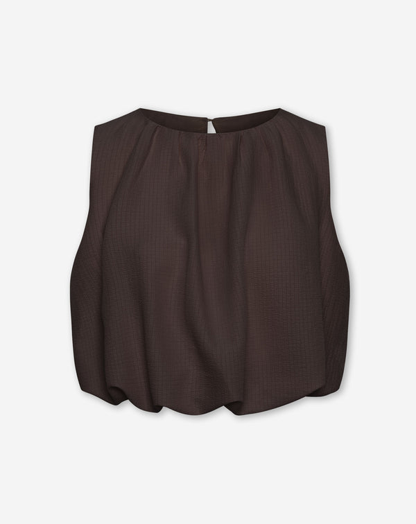 MIKA BUBBLE HEM TOP BRUIN